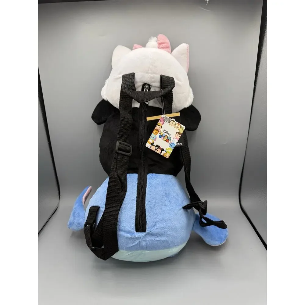 Disney Tsum Tsum Plush Backpack Stitch Minnie Mouse Marie Cat NWT 18”